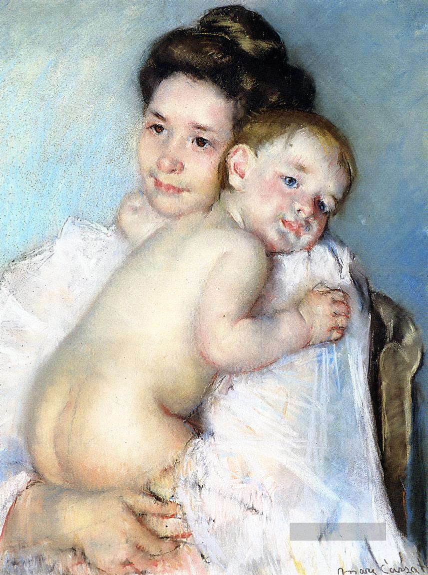 Mutter Berthe Holding ihr Baby Mütter Kinder Mary Cassatt Ölgemälde